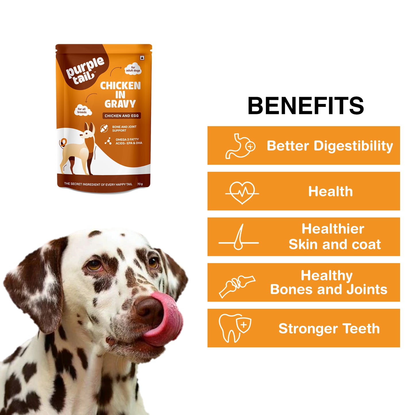 CHICKEN IN CHUNKS WITH GRAVY FOR ADULT DOGS TOTAL 350Grm (5Pcs * 70Grm Each)