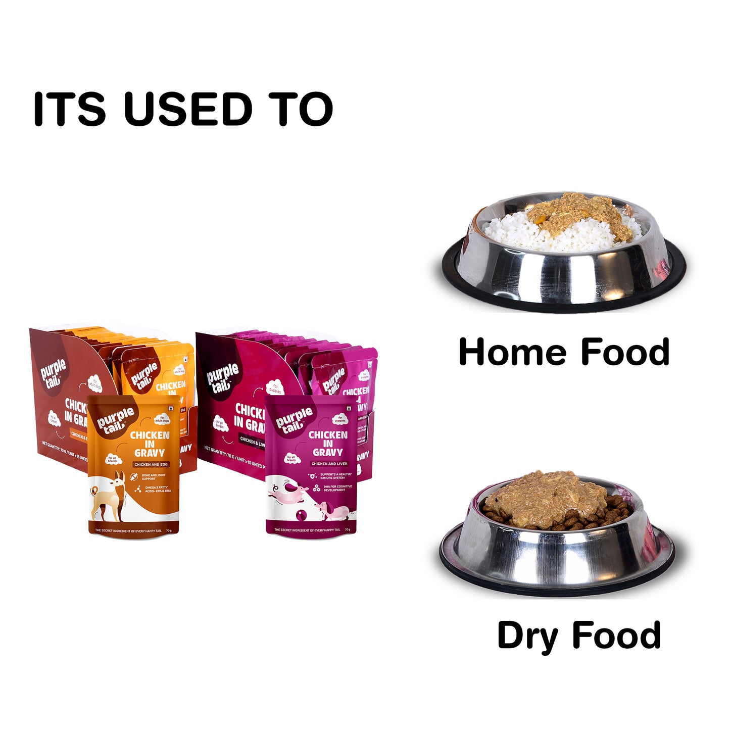 CHICKEN IN CHUNKS WITH GRAVY FOR PUPPIES TOTAL 350Grm (5Pcs * 70Grm Each)